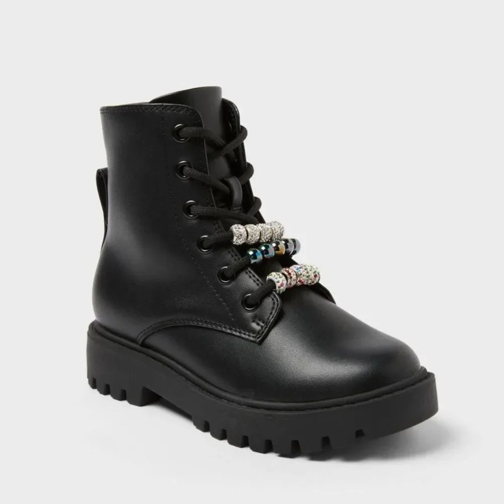 Kids' Bronx Lace-Up Combat Boots - art class Black 5